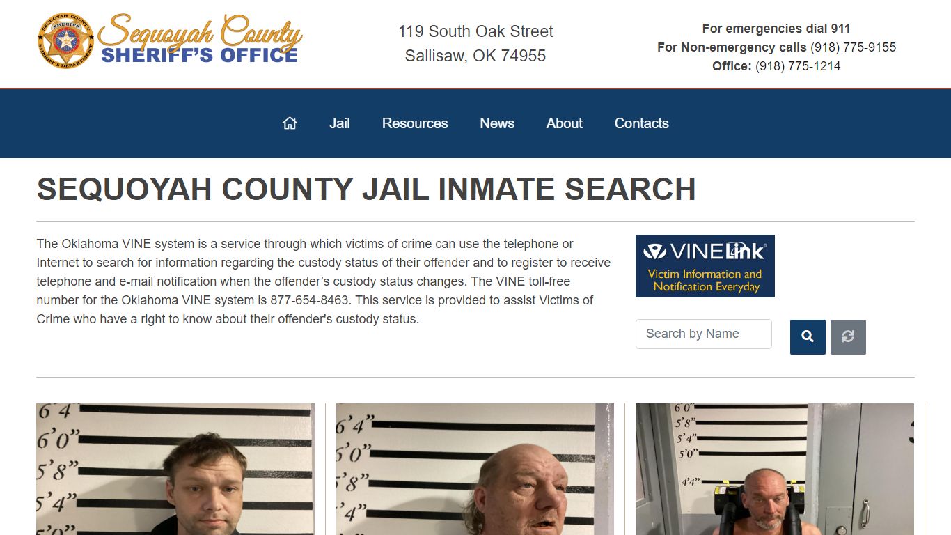 Inmate Search - Sequoyah County Sheriff's Office